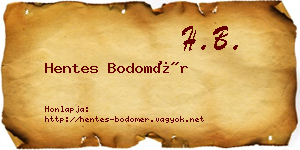 Hentes Bodomér névjegykártya